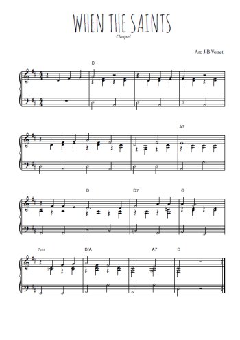 Téléchargez l'arrangement pour piano de la partition de Oh when the saints en PDF